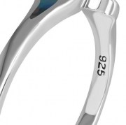 Abalone Sea Shell Silver Drops Ring, r478